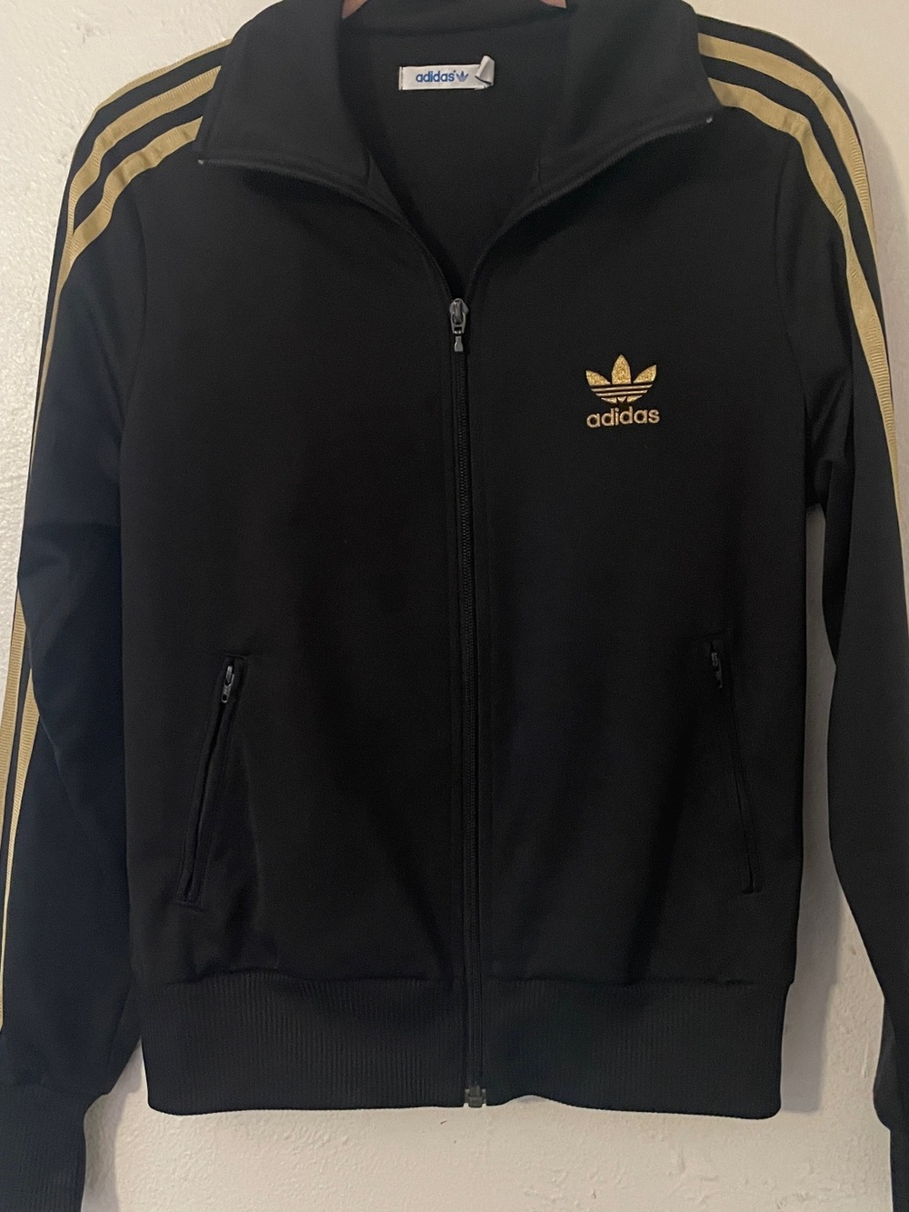 Adidas Originals Firebird Black Gold Trefoil Track Jacket P07299 Women M